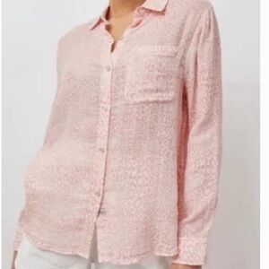 Rails Womens Ellis Rose Cheetah print long sleeve button down Shirt XL